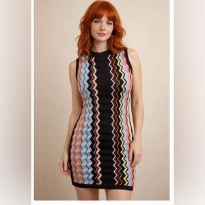 Missoni for Target sleeveless knit dress with a multicolor chevron/zigzag